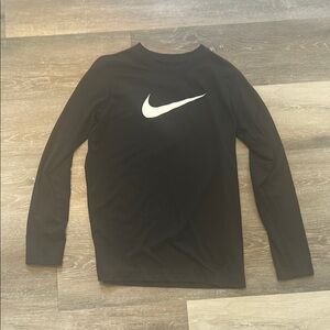 Nike Black Long Sleeve Top with White Swoosh
